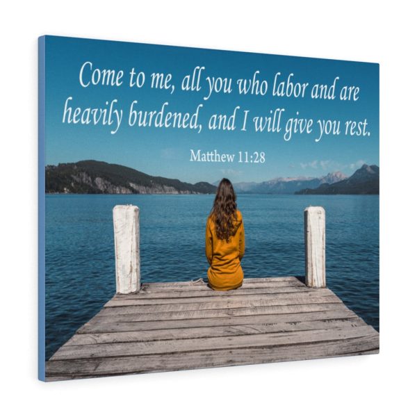 Scripture Canvas Come To Me Matthew 11:28 Christian Wall Art Bible Verse Meaningful Framed Prints, Canvas Paintings - Image 3