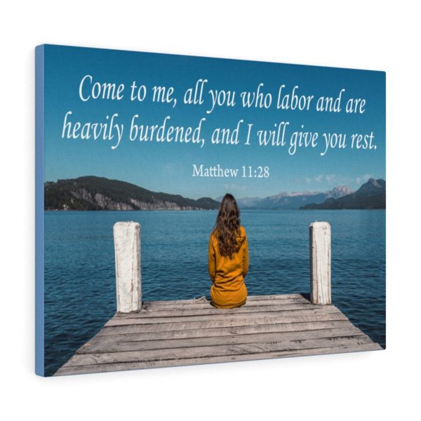 Scripture Canvas Come To Me Matthew 11:28 Christian Wall Art Bible Verse Meaningful Framed Prints, Canvas Paintings - Image 2