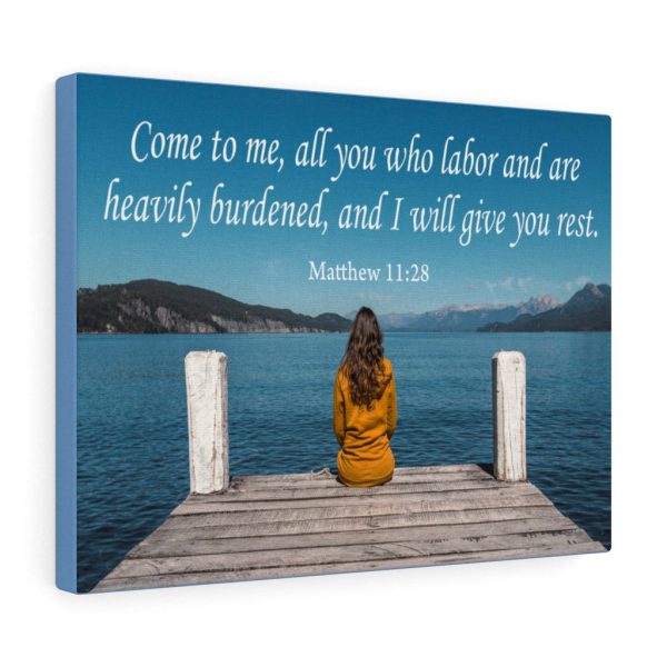 Scripture Canvas Come To Me Matthew 11:28 Christian Wall Art Bible Verse Meaningful Framed Prints, Canvas Paintings