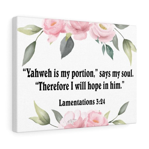 Bible Verse Canvas Yahweh is My Portion Lamentations 3:24 Christian Wall Art Scripture Ready to Hang Faith Print Framed Prints, Canvas Paintings - Image 2