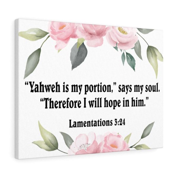 Bible Verse Canvas Yahweh is My Portion Lamentations 3:24 Christian Wall Art Scripture Ready to Hang Faith Print Framed Prints, Canvas Paintings - Image 3