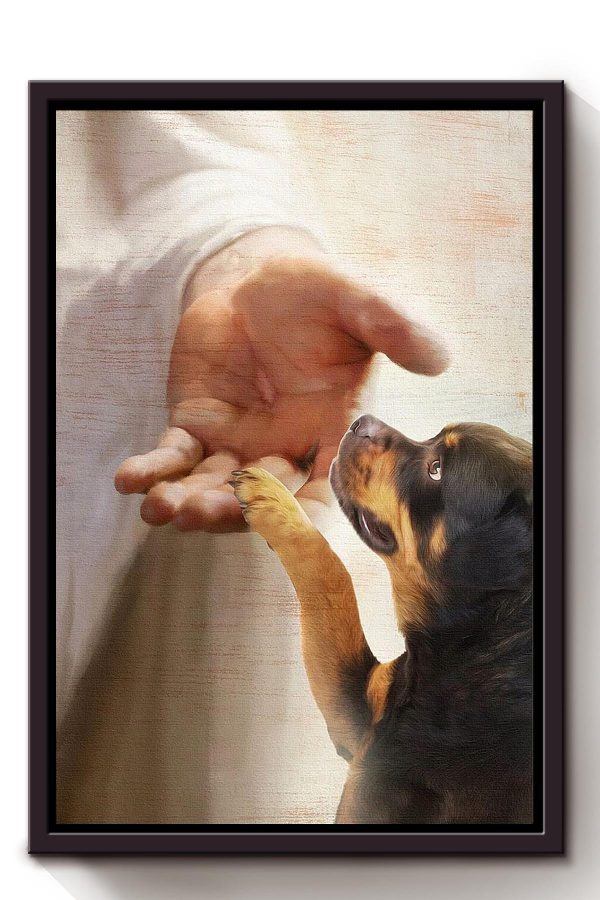 Puppy Take My Paw Christian Gift For Dog Lover Framed Canvas Framed Prints, Canvas Paintings