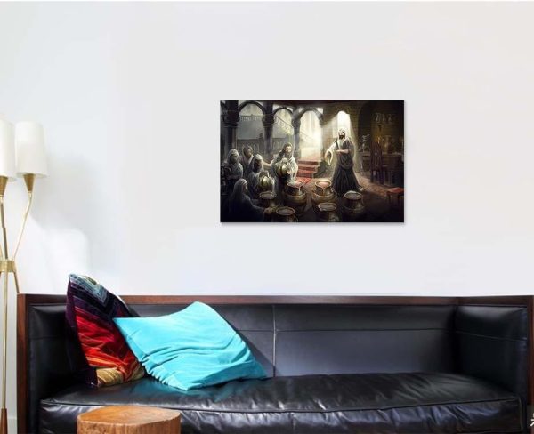 Jesus Christ Turn Water Int Wine Jesus Christian Premium Multi Canvas Prints, Multi Piece Panel Canvas Luxury Gallery Wall Fine Art Print - Image 3