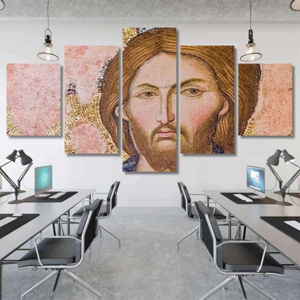 Jesus Mosaic Istanbul Chora Church Jesus Christian Premium Multi Canvas Prints, Multi Piece Panel Canvas Luxury Gallery Wall Fine Art Print - Image 7