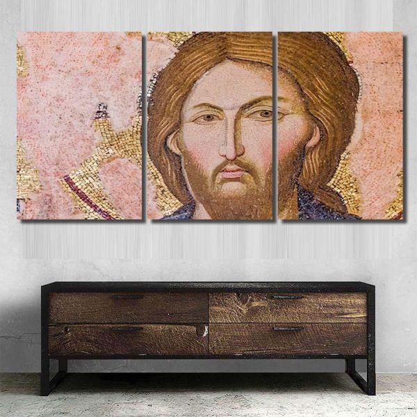 Jesus Mosaic Istanbul Chora Church Jesus Christian Premium Multi Canvas Prints, Multi Piece Panel Canvas Luxury Gallery Wall Fine Art Print - Image 6