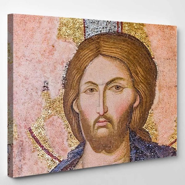 Jesus Mosaic Istanbul Chora Church Jesus Christian Premium Multi Canvas Prints, Multi Piece Panel Canvas Luxury Gallery Wall Fine Art Print