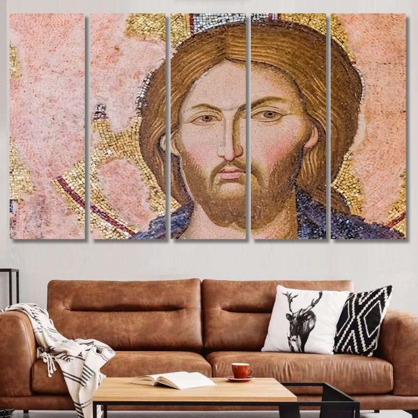 Jesus Mosaic Istanbul Chora Church Jesus Christian Premium Multi Canvas Prints, Multi Piece Panel Canvas Luxury Gallery Wall Fine Art Print - Image 8