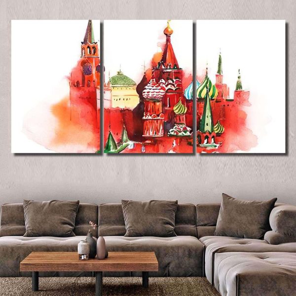 Moscow Russia Red Square Saint Basil Christian Premium Multi Canvas Prints, Multi Piece Panel Canvas Luxury Gallery Wall Fine Art Print - Image 5