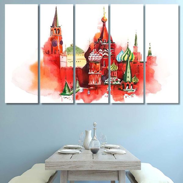 Moscow Russia Red Square Saint Basil Christian Premium Multi Canvas Prints, Multi Piece Panel Canvas Luxury Gallery Wall Fine Art Print - Image 8