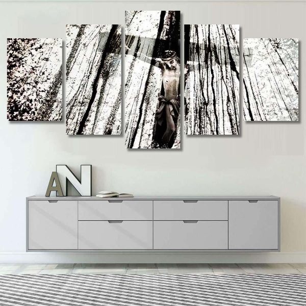 Double Exposure Jesus Cross On Abstract Jesus Christian Premium Multi Canvas Prints, Multi Piece Panel Canvas Luxury Gallery Wall Fine Art Print - Image 8