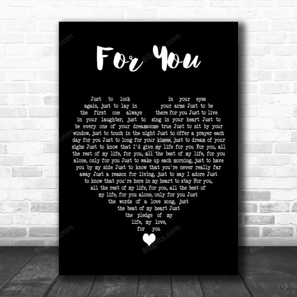 John Denver For You Black Heart Decorative Art Gift Song Lyric Print - Canvas Print Wall Art Home Decor