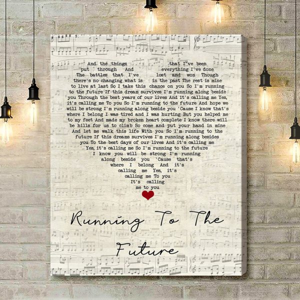 Elkie Brooks Running To The Future Script Heart Song Lyric Art Print - Canvas Print Wall Art Home Decor