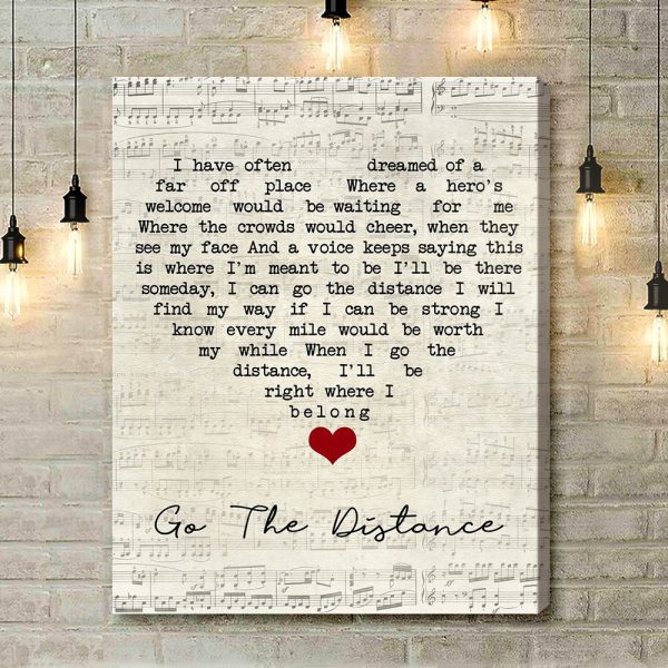 Hercules Go The Distance Script Heart Song Lyric Quote Music Art Print - Canvas Print Wall Art Home Decor