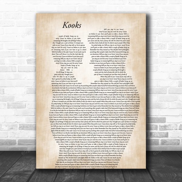 David Bowie Kooks Father & Child Decorative Art Gift Song Lyric Print - Canvas Print Wall Art Home Decor