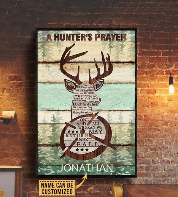 Personalized Canvas Painting Frames Hunting A Hunters Prayer Framed Prints, Canvas Paintings