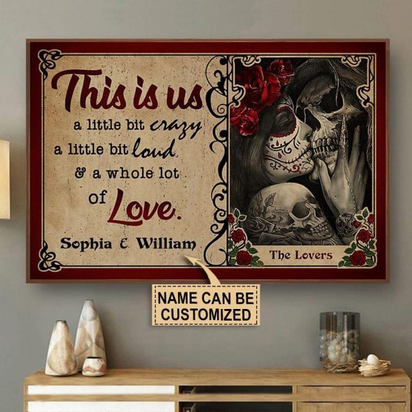 here Gifts Personalized Skeleton The Lovers This Is Us Canvas Home Decor