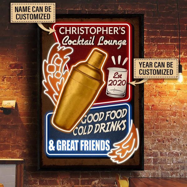 here Gifts Personalized Bartender Cocktail Lounge Good Food Canvas Home Decor - Image 2