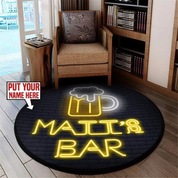 Personalized Bar Living Room Round Mat Circle Rug