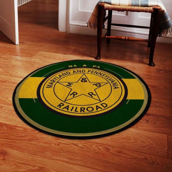 Mapa Round Mat Ma&Pa Maryland & Pennsylvania Railroad Round Floor Mat Room Rugs Carpet Outdoor Rug Washable Rugs