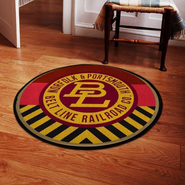 Npbrr Round Mat Norfolk & Portsmouth Beltline Railroad Round Floor Mat Room Rugs Carpet Outdoor Rug Washable Rugs