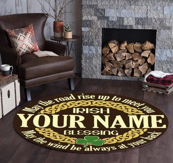 Personalized Irish Blessing Living Room Round Mat Circle Rug