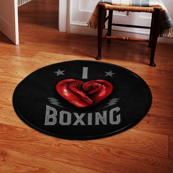 I Love Boxing Round Rug, Carpet 07505