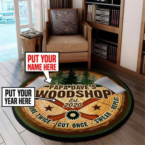 Personalized Workshop Living Room Round Mat Circle Rug