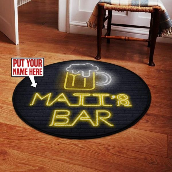 Personalized Bar Living Room Round Mat Circle Rug - Image 3