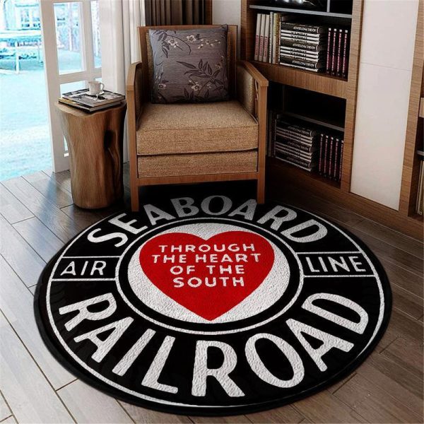 Sal Living Room Round Mat Circle Rug Sal Seaboard Air Line Railroad - Image 2