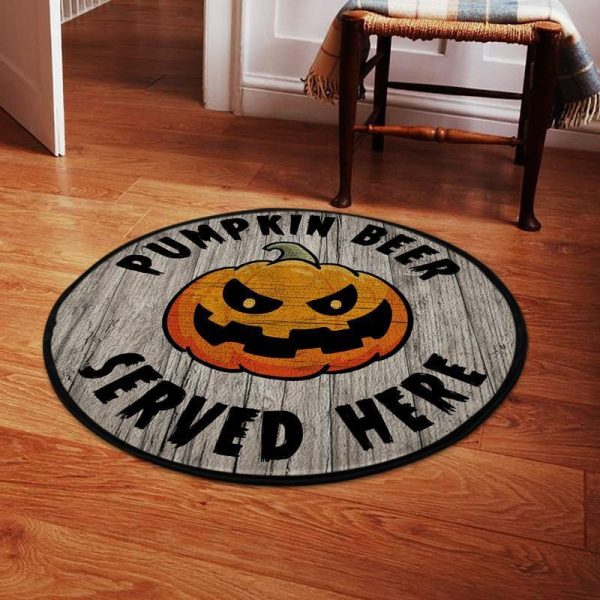 Pumkin Beer Serve Here Round Mat Round Floor Mat Room Rugs Carpet Outdoor Rug Washable Rugs - Image 2