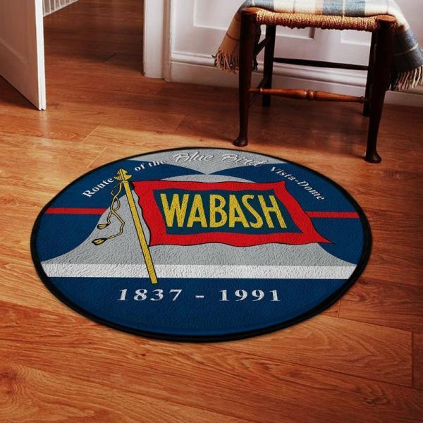 Wab Round Mat Wabash Railroad Wab Round Floor Mat Room Rugs Carpet Outdoor Rug Washable Rugs - Image 2