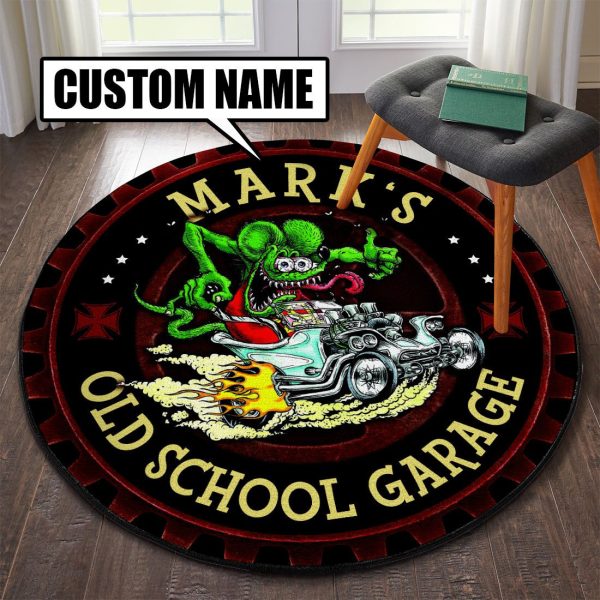 Personalized Rat Fink Old School Garage Round Mat Round Floor Mat Room Rugs Carpet Outdoor Rug Washable Rugs - Image 3