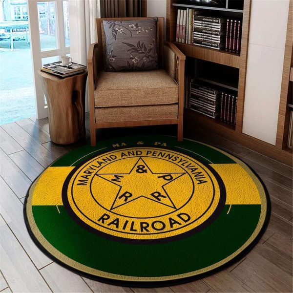 Mapa Round Mat Ma&Pa Maryland & Pennsylvania Railroad Round Floor Mat Room Rugs Carpet Outdoor Rug Washable Rugs - Image 2