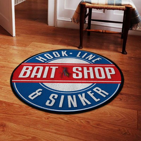 Hook Line And Sinker Round Mat Round Floor Mat Room Rugs Carpet Outdoor Rug Washable Rugs - Image 2