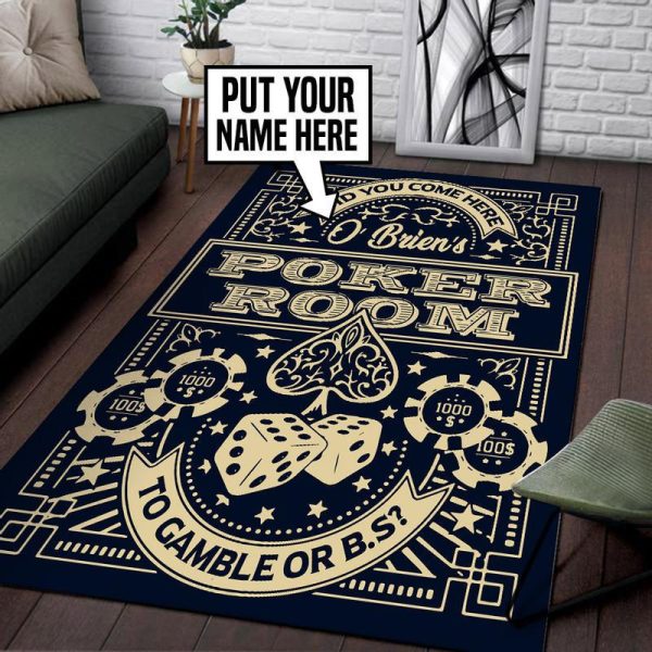 Personalized Poker Game Room Living Room Round Mat Circle Rug - Image 2