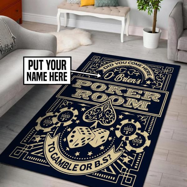 Personalized Poker Game Room Living Room Round Mat Circle Rug - Image 3