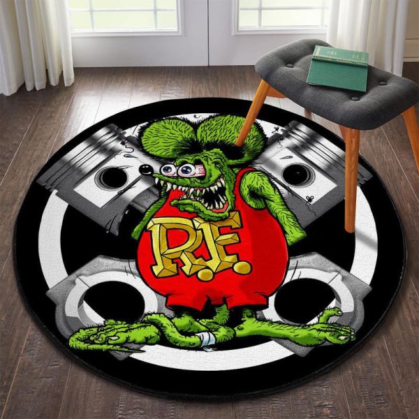 Rat Fink Round Mat Round Floor Mat Room Rugs Carpet Outdoor Rug Washable Rugs - Image 3