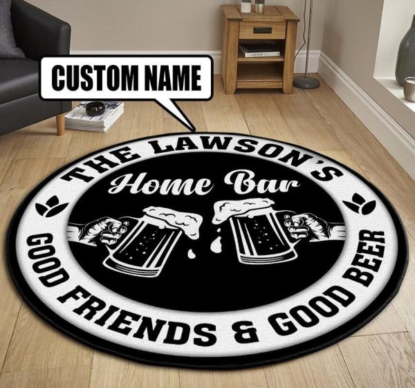 Personalized Home Bar Round Mat Round Floor Mat Room Rugs Carpet Outdoor Rug Washable Rugs - Image 2