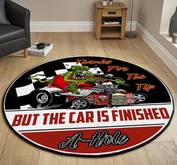 Hot Rod Round Mat Round Floor Mat Room Rugs Carpet Outdoor Rug Washable Rugs - Image 3