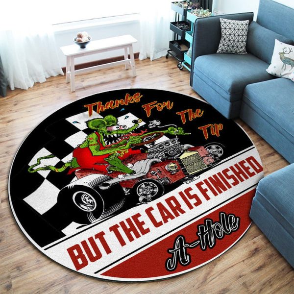 Hot Rod Round Mat Round Floor Mat Room Rugs Carpet Outdoor Rug Washable Rugs - Image 2