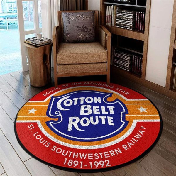 Ssw Cotton Round Mat Cotton Belt Route St. Louis Southwestern 04507 Living Room Rugs, Bedroom Rugs, Kitchen Rugs - Image 2