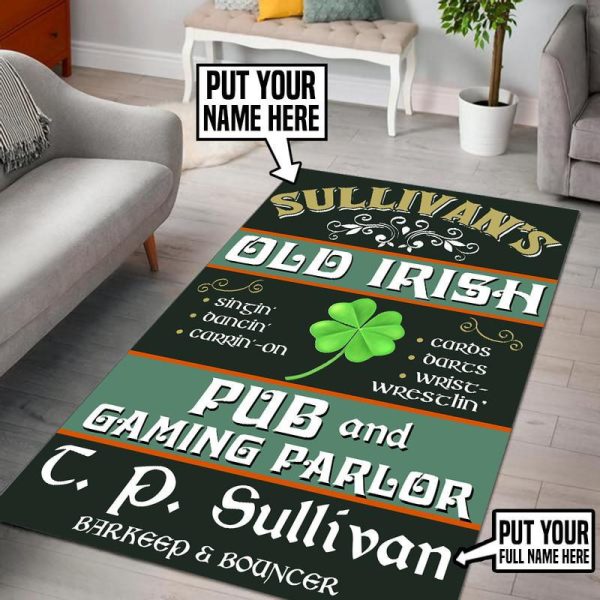 Personalized Irish Pub Area Rug Carpet 10 - Image 2