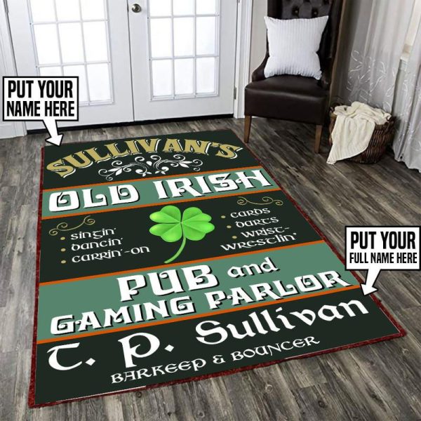 Personalized Irish Pub Area Rug Carpet 10