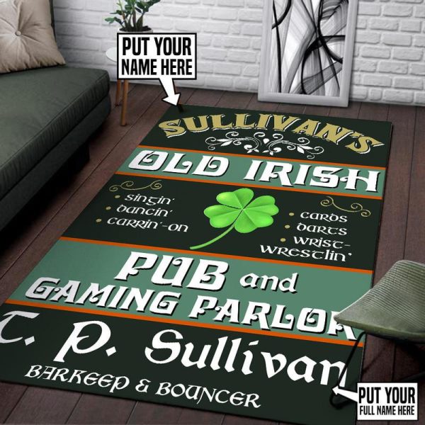 Personalized Irish Pub Area Rug Carpet 10 - Image 3