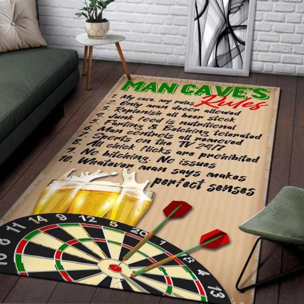 Man Cave Rules Area Rug Carpet - Image 2