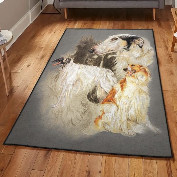 Borzoi Borzoi Rug Rectangle Rugs Washable Area Rug Non-Slip Carpet For Living Room Bedroom