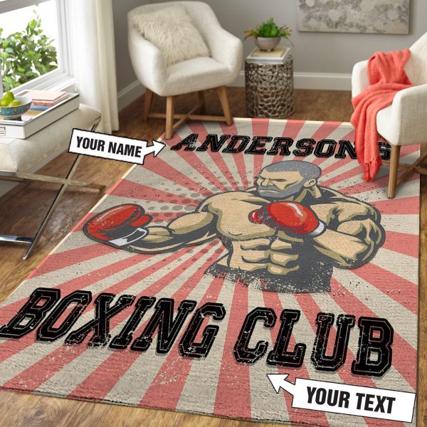 Personalized Boxing Fitness Home Gym Area Rug Washable Rugs Carpet - Image 3