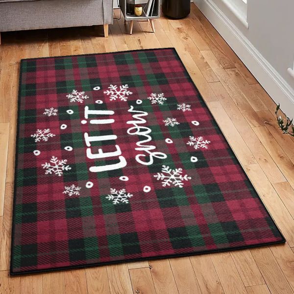 Xmas Christmas Rug Rectangle Rugs Washable Area Rug Non-Slip Carpet For Living Room Bedroom