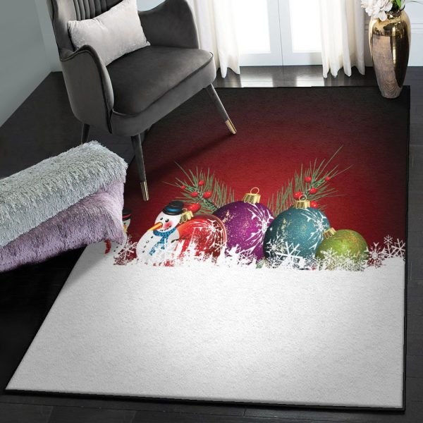 Xmas Christmas Rug Rectangle Rugs Washable Area Rug Non-Slip Carpet For Living Room Bedroom - Image 3