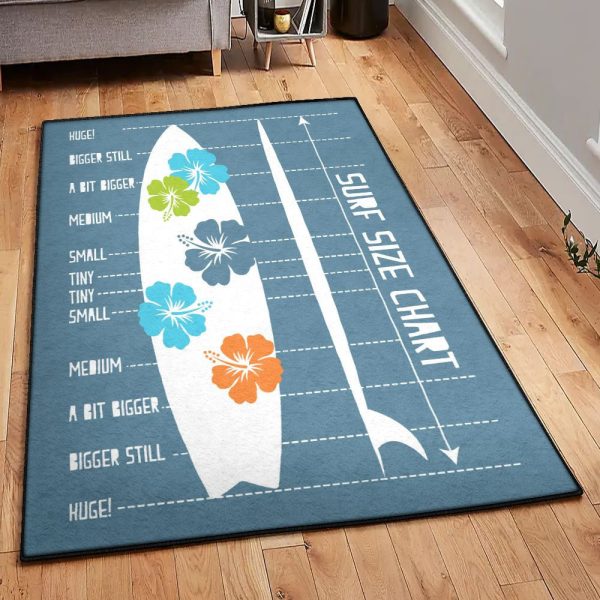 Surfing Gift Large Surfboard Size Chart Rug Rectangle Rugs Washable Area Rug Non-Slip Carpet For Living Room Bedroom - Image 2